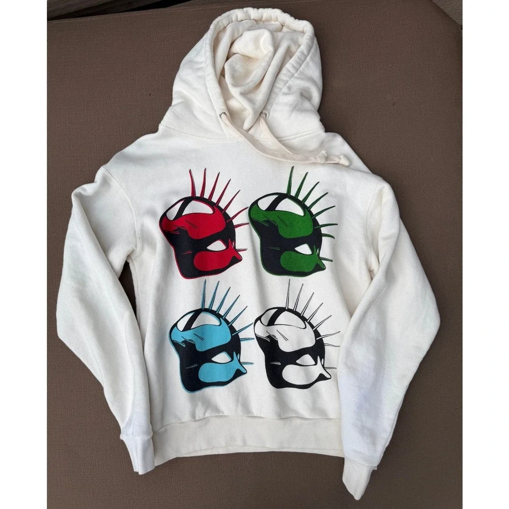 Gucci Manifesto Punk Mask Hoodie XS Men Women Unisex Cotton Oversized Italy 2019